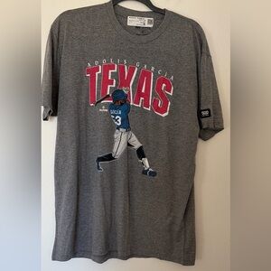 Adolis Garcia Texas Rangers Level 500 Graphic Gray Tee Officially Licensed XL
